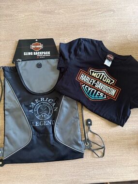 Harley-Davidson Slingback Bag + Rhinestone Harley Logo T-Shirt -